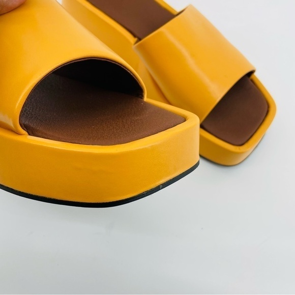 Alohas Janice Platform Sandals‎ Slides Orange Svegan  90s Y2K EU41 10-10.5 - Picture 11 of 14